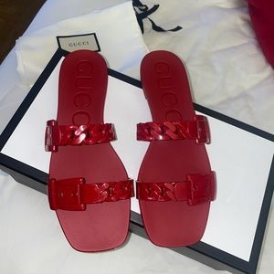 Gucci red sandals size 36 brand new in box